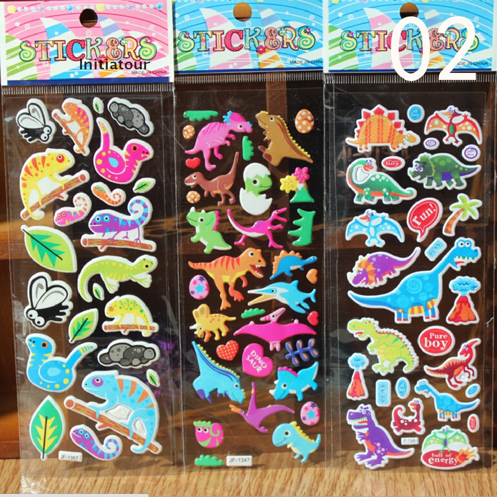 Bộ 10 Sticker Hoạt Hình 3D Cổ Điển Dùng Làm Quà Tặng