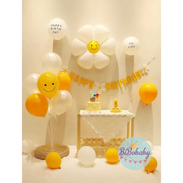 Bóng hình hoa cúc daisy trang trí sinh nhật mẫu Hàn Quốc