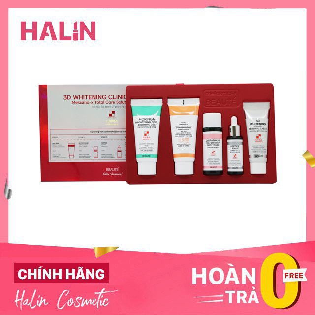 Bộ chăm sóc và phục hồi toàn diên - giúp mờ nám tàn nhang 𝟯𝗗 𝗪𝗵𝗶𝘁𝗲𝗻𝗶𝗻𝗴 𝗖𝗹𝗶𝗻𝗶𝗰 𝗠𝘂𝗹𝘁𝗶 𝗦𝗲𝘁 HALIN557438