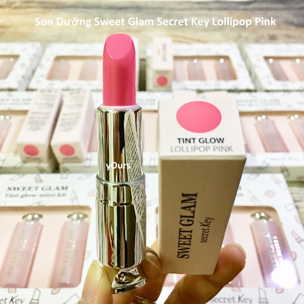 [Đại Lý Chính Thức]  Son Dưỡng Có Màu Sweet Glam Tint Glow Secret Key Lollipop Pink - Son Dưỡng Sweet Glam Màu Hồng Phấn