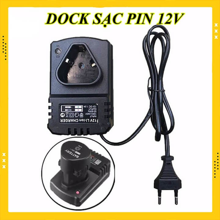 Dock sạc pin máy khoan Makita dewalt Autuo pin 12V li-ion tự ngắt, Đế sạc pin 3S cho máy khoan pin cầm tay