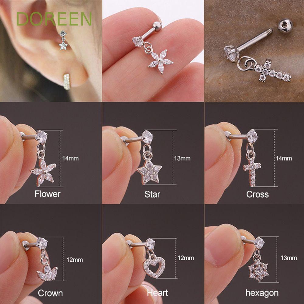 Đôi khuyên tai hình ngôi sao , trái tim , phụ kiện tạo khối thép không gỉ