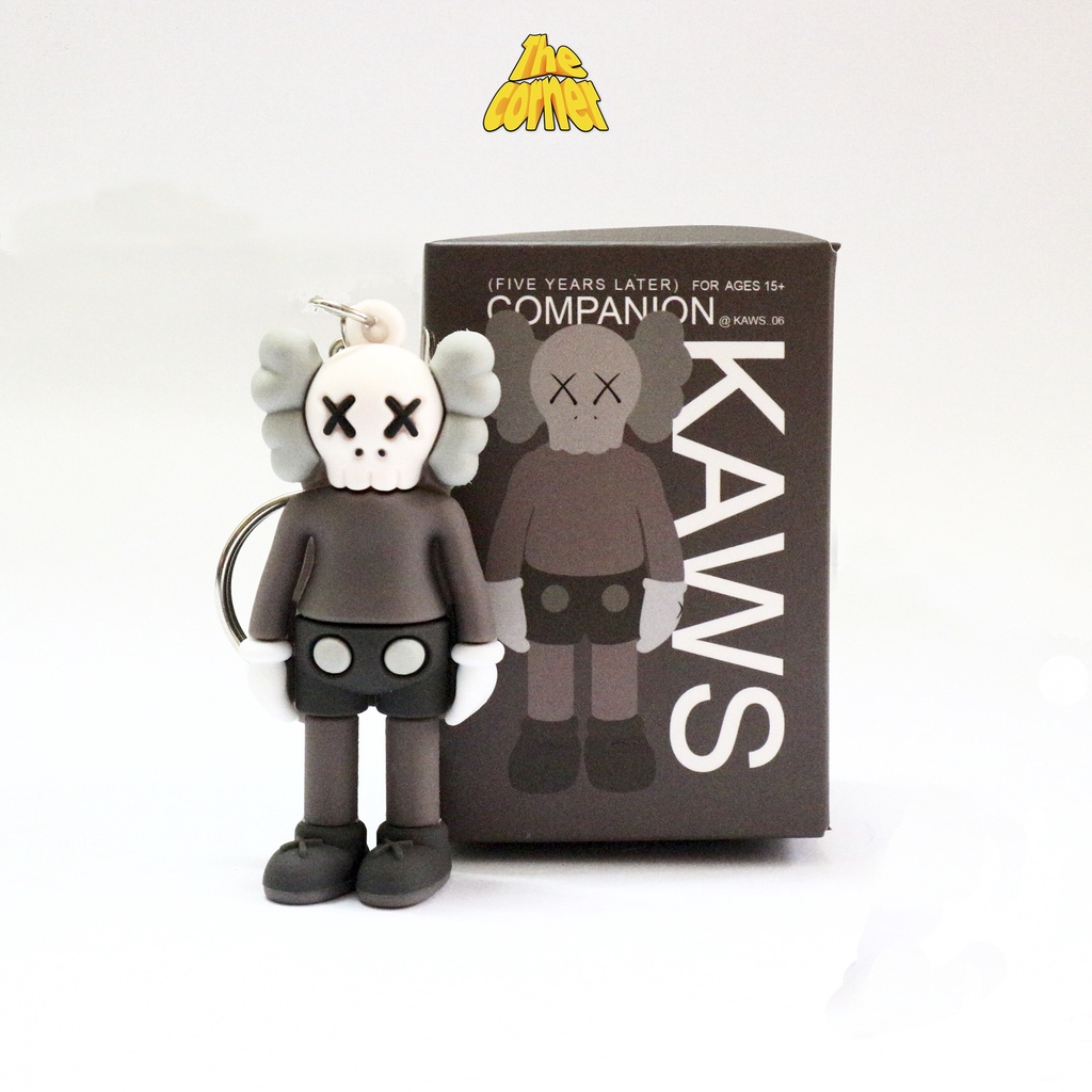 Móc khóa KAWS cute cao su silicon dẻo treo balo, túi xách, xe hơi kèm Hộp