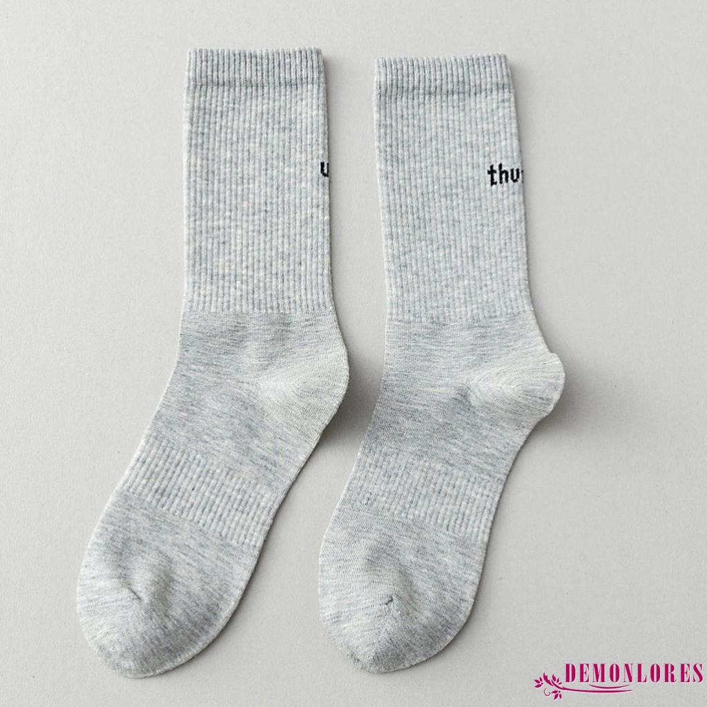 Đôi tất dài thời trang thể thao đơn giản co giãn in chữ cho nữ