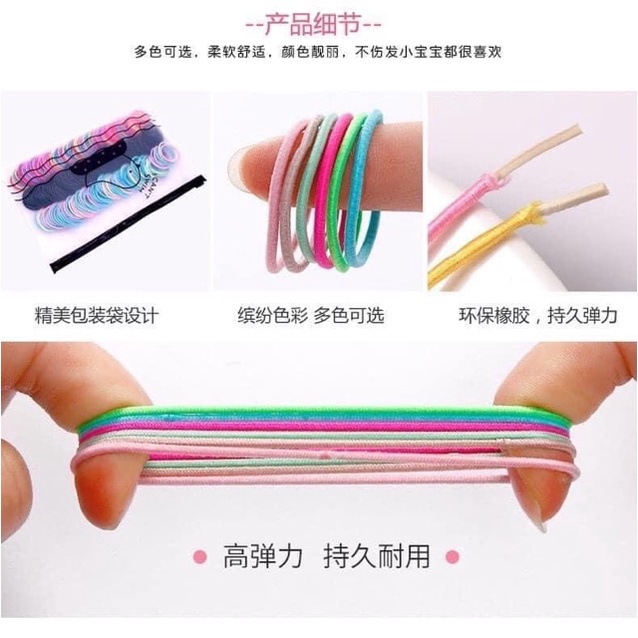 Túi 500 dây thun cột tóc co giãn