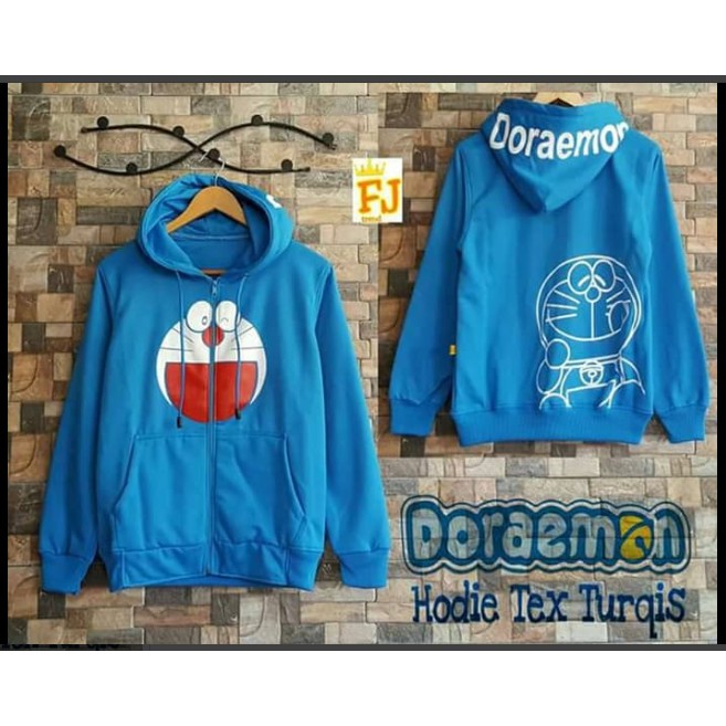 Doraemon Áo Khoác Hoodie Màu Xanh Dương Aa484