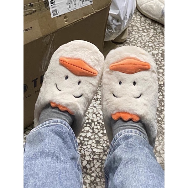 Dép bông đi trong nhà hình con vịt cute kèm ảnh thật