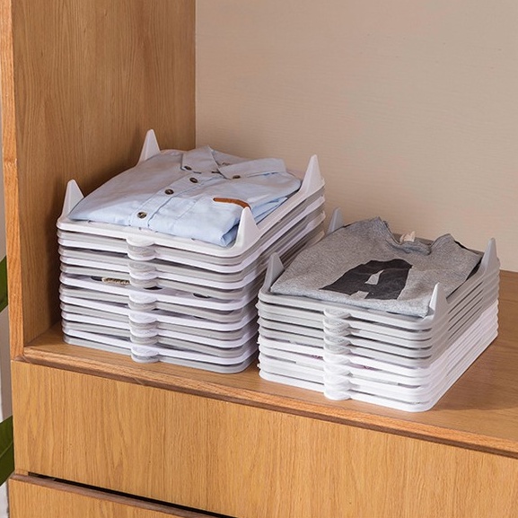Khay Chia Ngăn Tủ Quần Áo Xếp Chồng Tiện Dụng