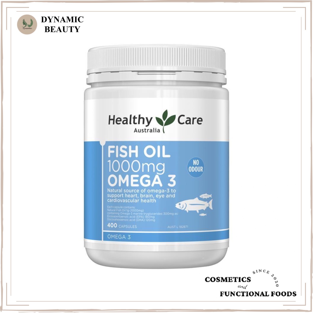 [Hàng chuẩn Úc] Viên uống dầu cá Healthy care fish oil 1000mg omega 3 400 viên của Úc