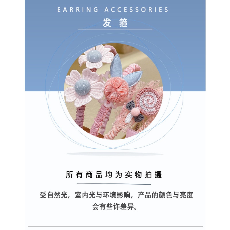 Băng đô cài tóc xinh xắn ren cho bé gái hình nơ dễ thương phong cách công chúa Hàn Quốc