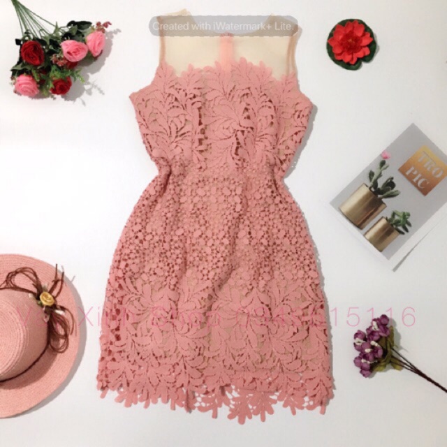 Đầm xoè ren sò phối lưới hàng nhập Quảng Châu ảnh chụp thật 100%