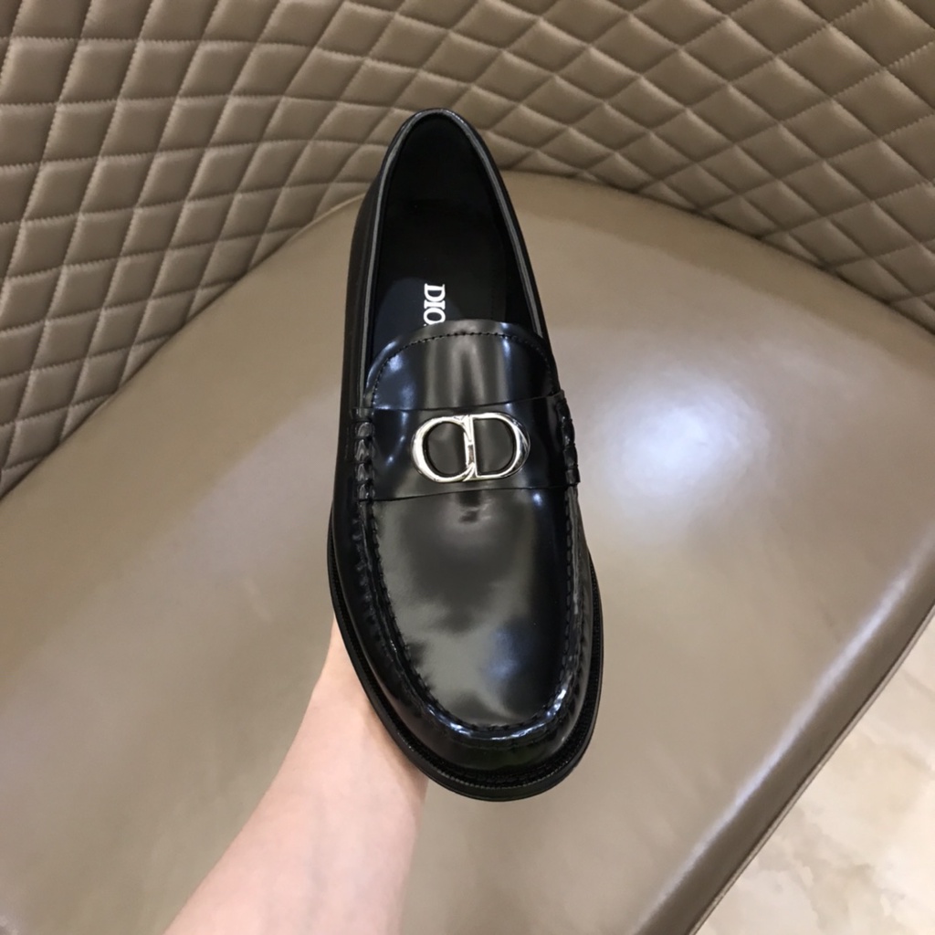 Giày lười nam da thật cao cấp DIOR CD kiểu dáng sang trọng, lịch lãm