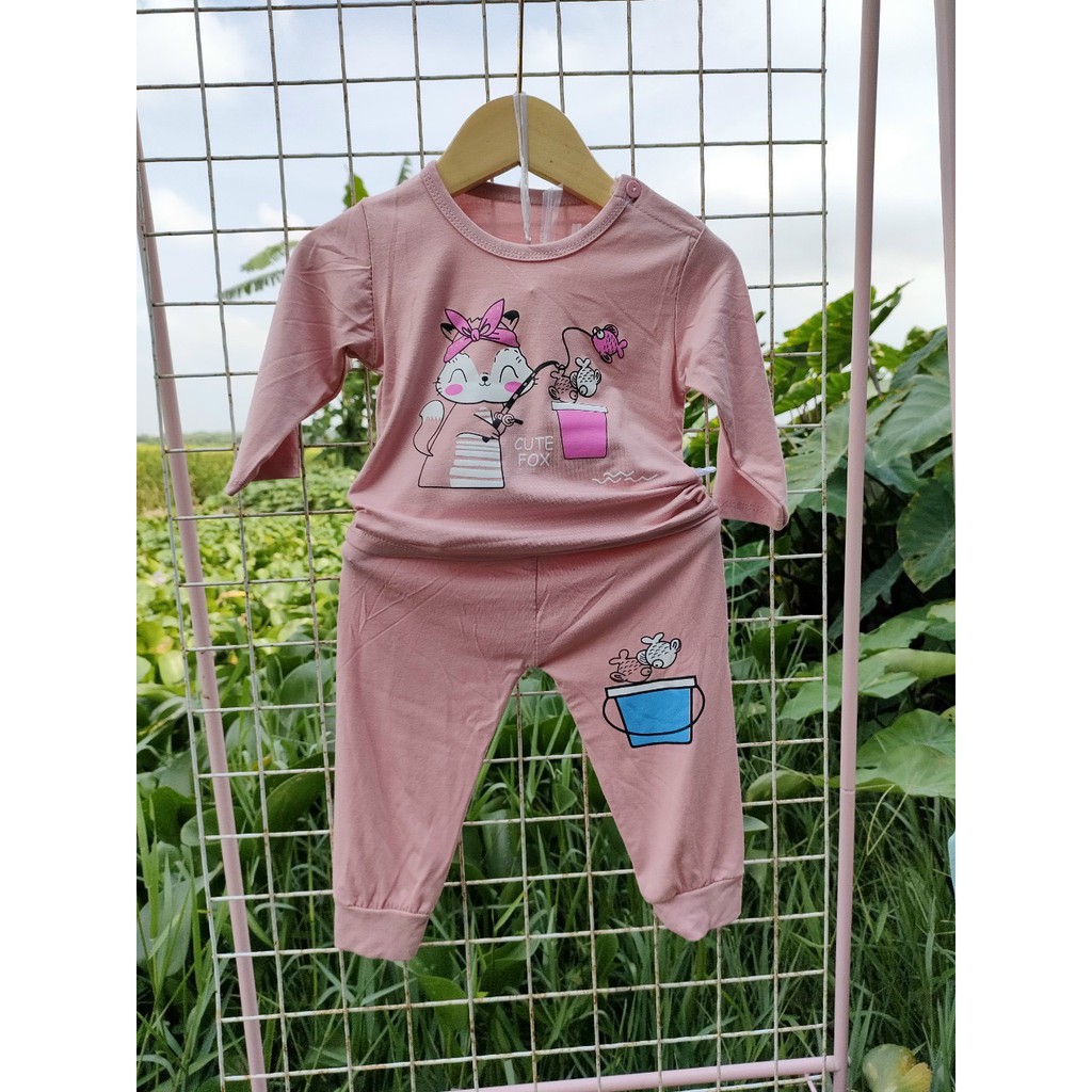 Bộ Dài Tay Cho Bé Gái, Bé Trai Minky Mom Vải Cotton 100% Hoạ Tiết Cổ Trụ, Bộ Quần Áo Trẻ Em Thu Đông