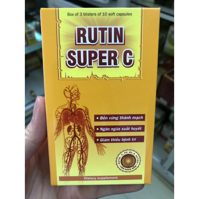 RUTIN SUPER C dùng cho viêm nhiệt miệng,chảy máu chân răng, bệnh trĩ nội và ngoại