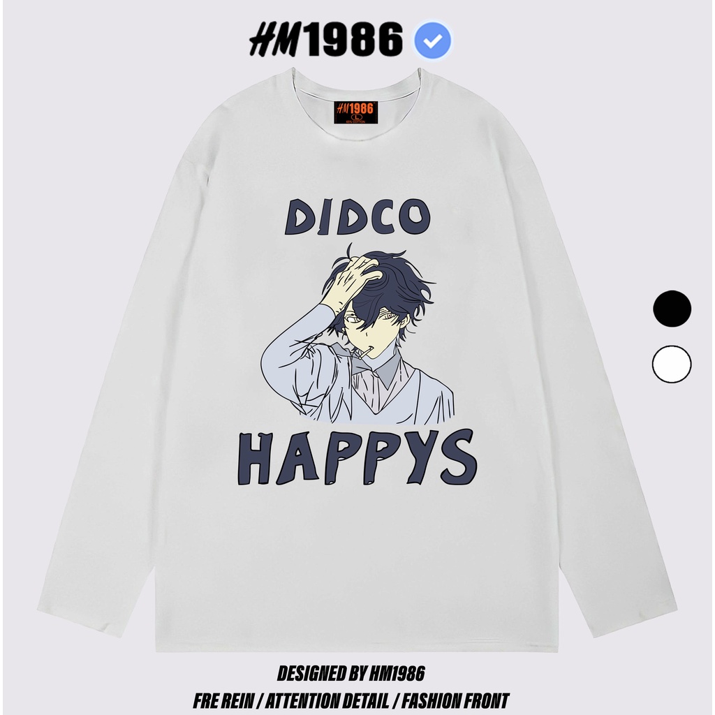 Áo thun tay dài Wind phông nam nữ form rộng unisex oversize ulzzang Áo thun dài tay HAPPYS 3071