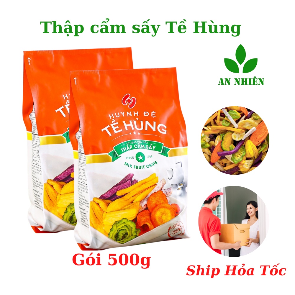 Trái cây sấy thập cẩm Tề Hùng 1kg, đồ ăn vặt từ hoa quả sấy khô