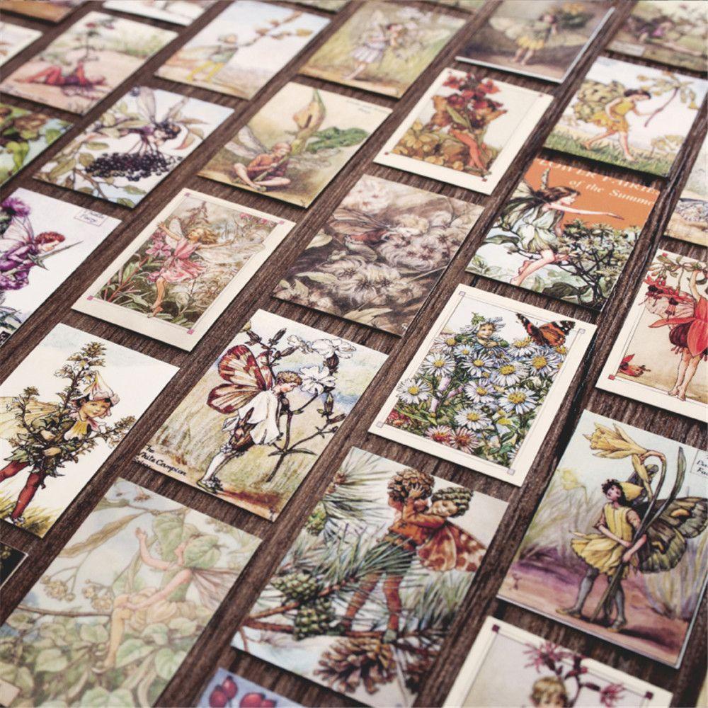 Set 100 Thẻ Giấy In Họa Tiết Phong Cách Retro Dùng Để Trang Trí Thiệp