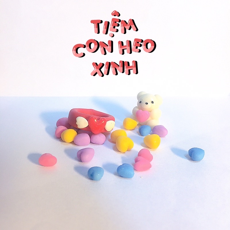 Nhẫn đất sét - handmade -- Clay ring- nhiều kiểu nhiều màu dễ thương