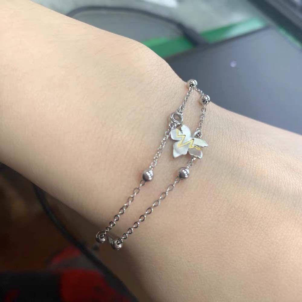 JARRED Vòng Tay Chuỗi Hạt Phối Mặt Hình Chiếc Lá Phong Cách Retro Cho Nam