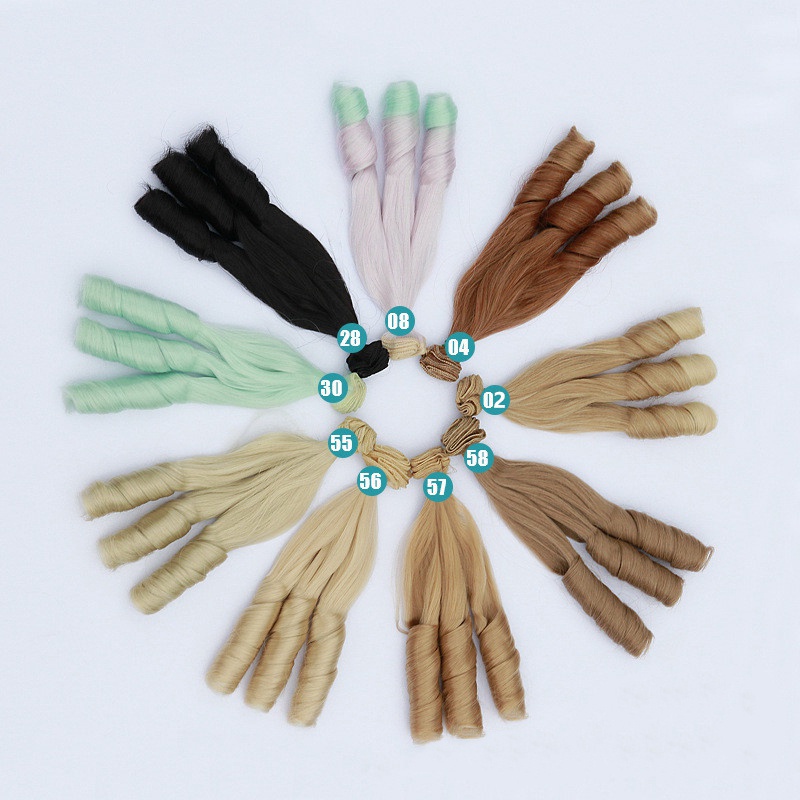 Tóc Giả Xoăn Dài 20*100cm Cho Búp Bê