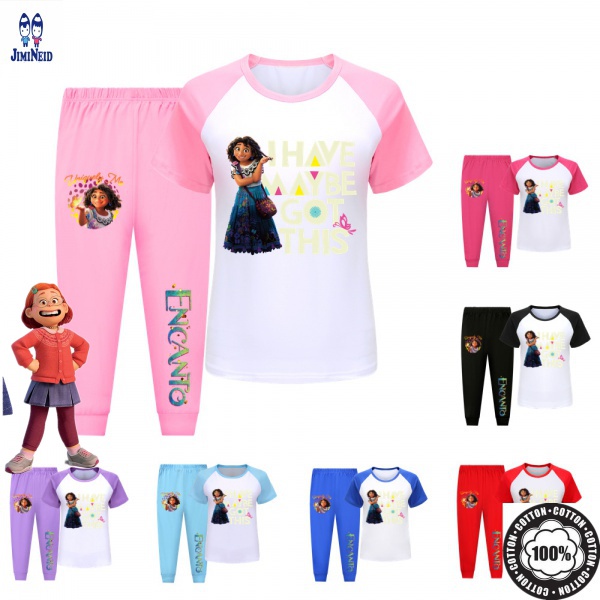 Turning Red Bộ Đồ Ngủ Áo Thun Tay Ngắn Phối Quần Dài Vải Cotton Thiết Kế Dễ Thương Cho Bé gấu Đỏ