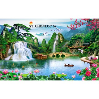 Tranh 3d dán hồ cá mẫu mã đa dạng có keo sẵn