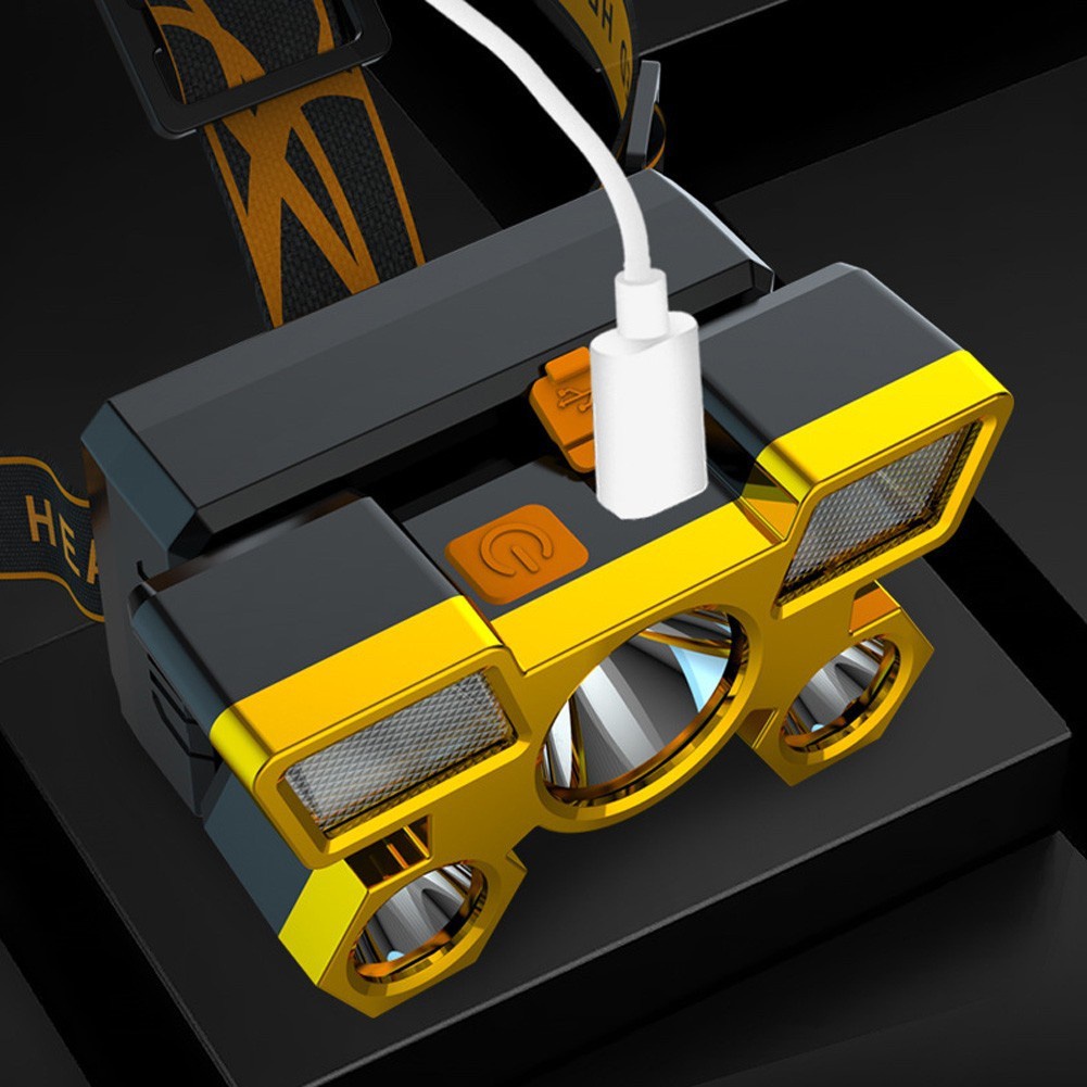 Đèn Pin Đeo Đầu Cảm Biến Chuyển Động Cơ Thể Sạc Cổng Usb
