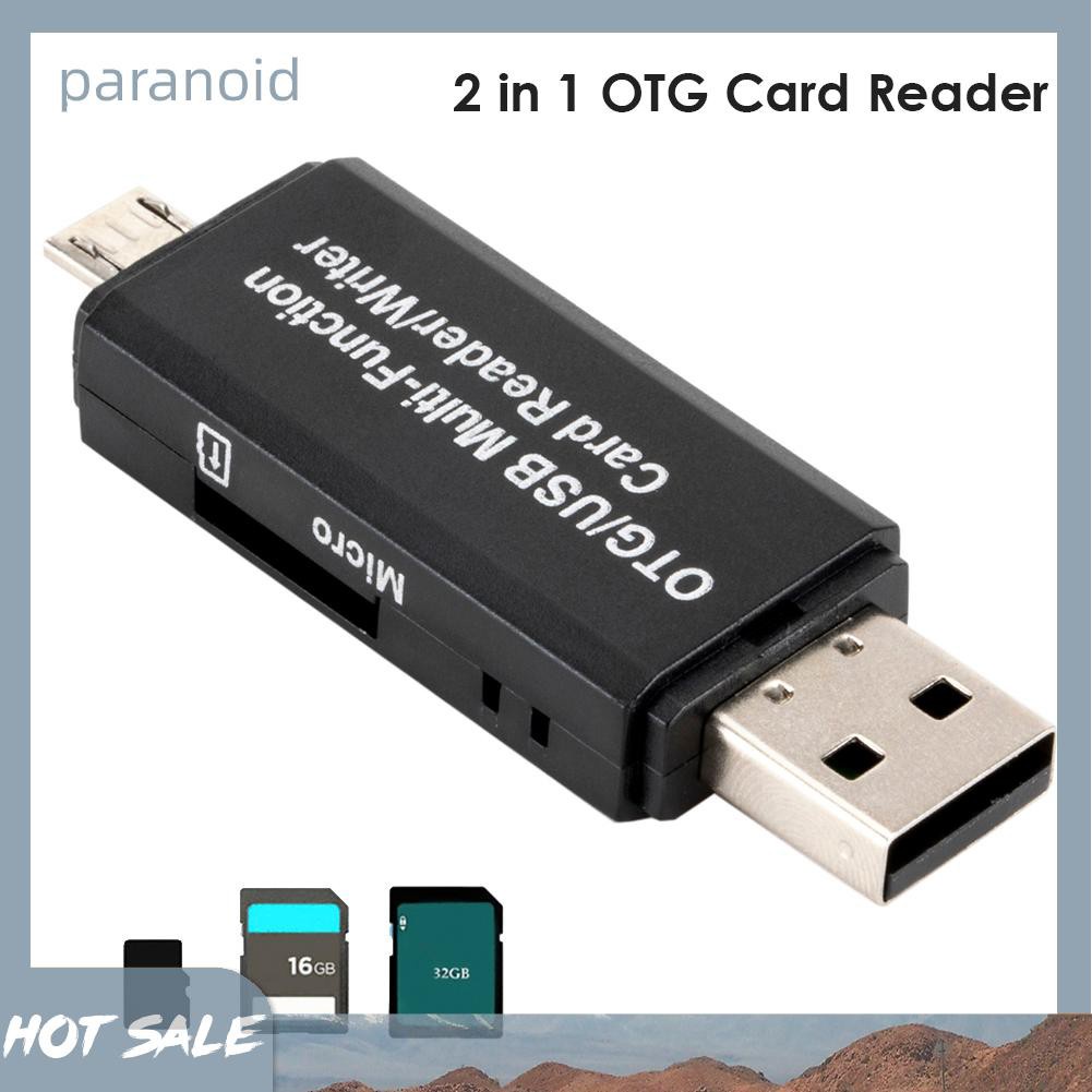 Đầu Đọc Thẻ Nhớ 2 Trong 1 OTG USB 2.0 Micro USB SD TF | BigBuy360 - bigbuy360.vn