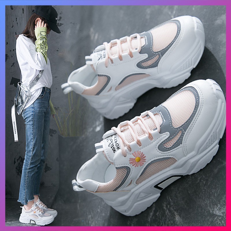 [INS HOT] Giày thể thao nữ khuynh hướng cao cấp Dây giày đôi màu3 màu có sẵn（D601）