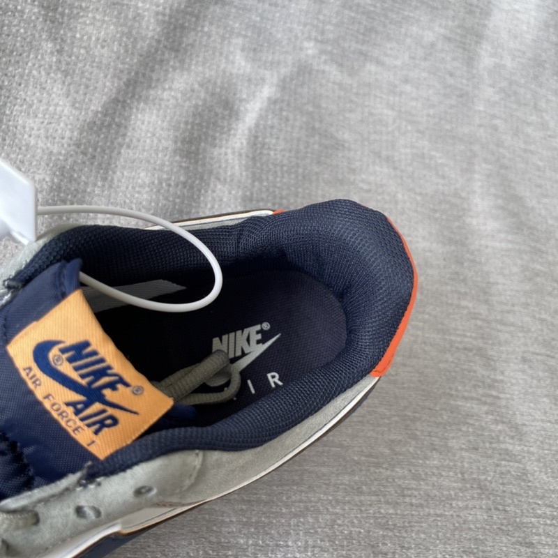 Af1 xám gót cam hàng cao cấp, giày thể thao sneaker đủ phụ kiện, đế khâu da lộn, ảnh chi tiết và video tự quay