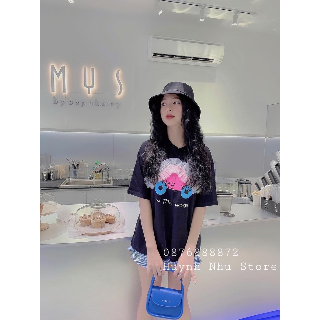 Set Bộ Đồ Nữ Áo Thun Phối Ren Chữ + Quần Sọc