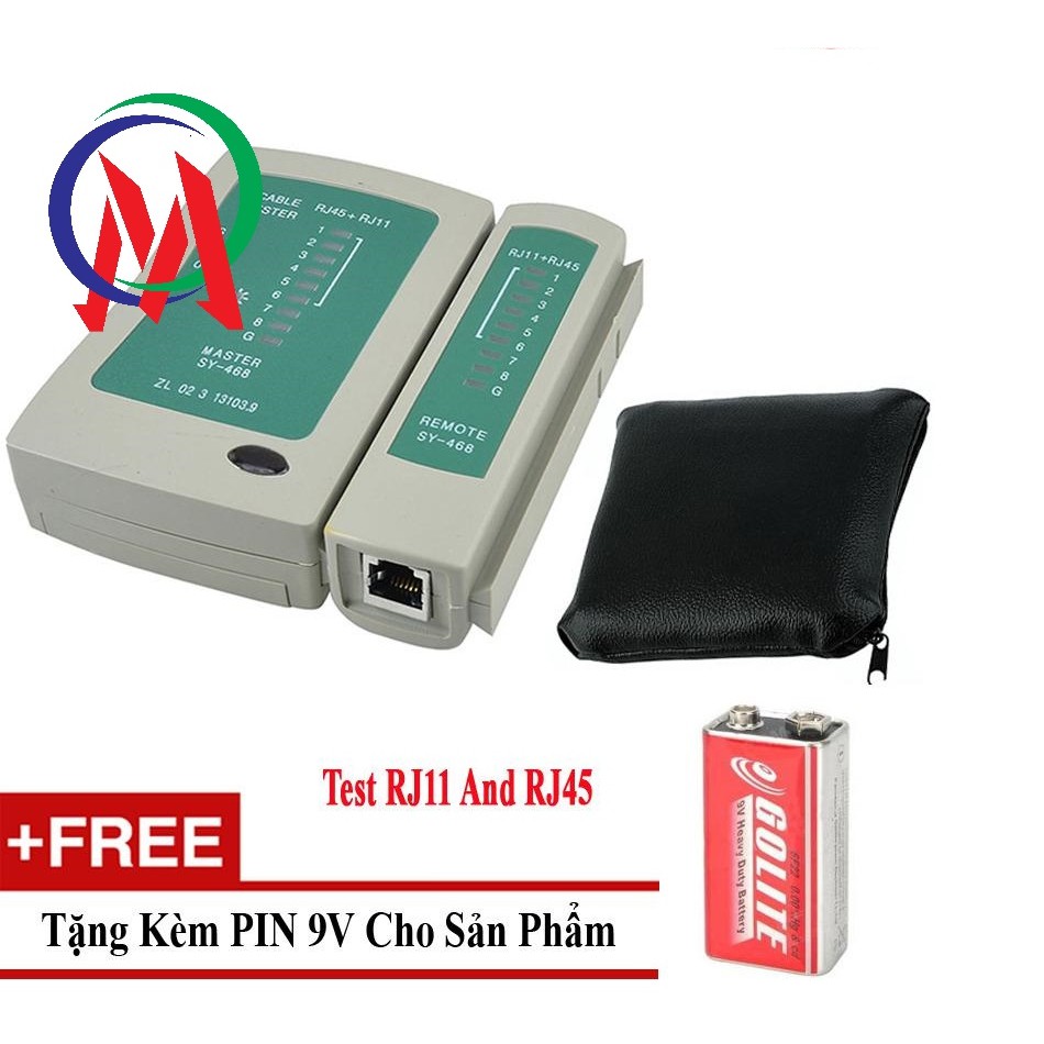 [TẶNG KÈM PIN 4V] Hộp test dây cáp mạng dây điện thoại đa năng RJ45 và RJ11
