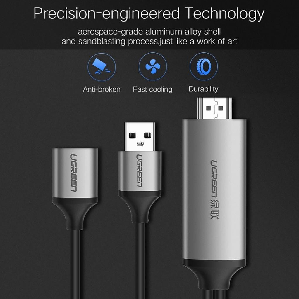 Cáp Kết Nối Điện Thoại sang Tivi, Máy Chiếu Hỗ trợ FullHD 1080p chính hãng Ugreen 50291 ✔HÀNG CHÍNH HÃNG ✔