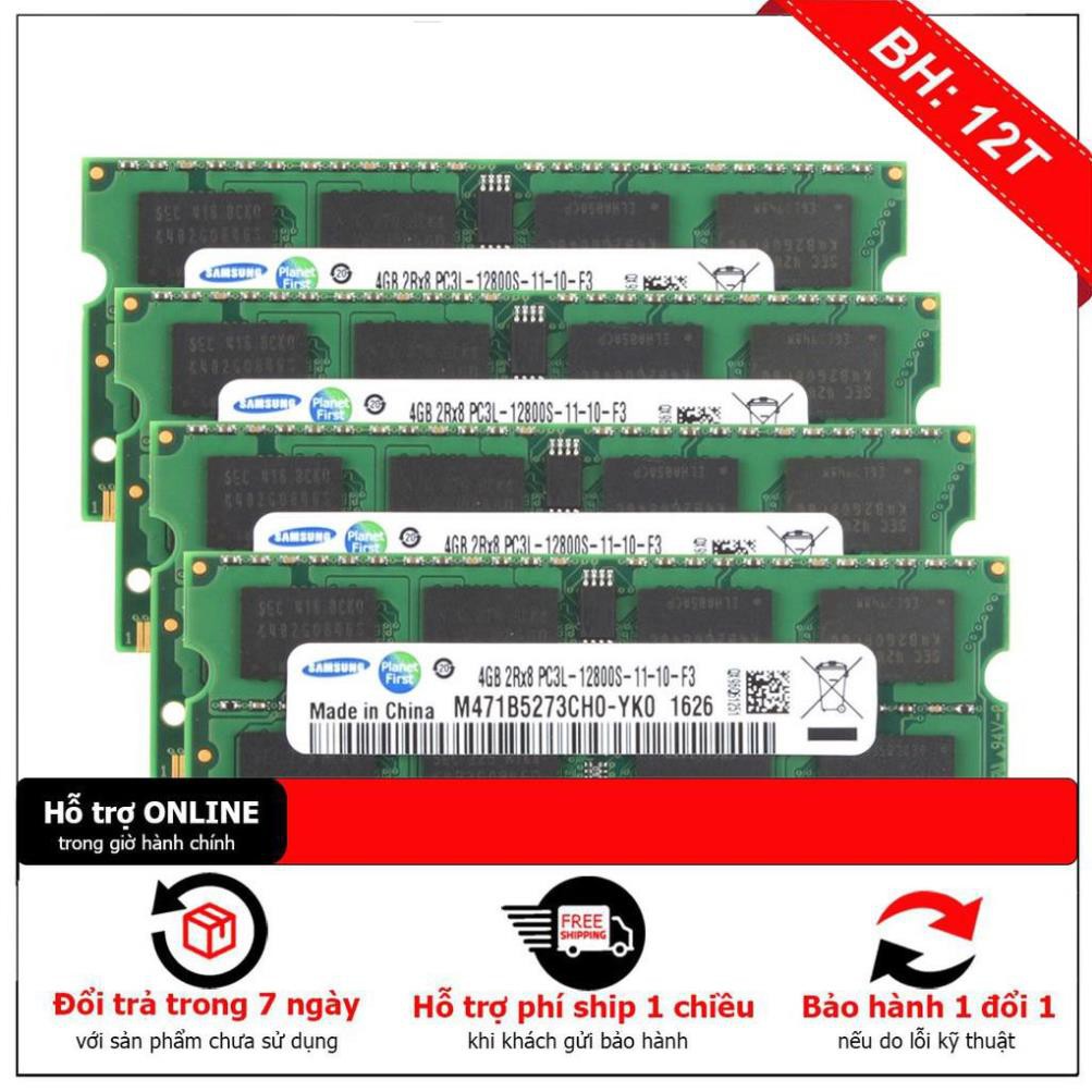 Ram laptop Samsung / Hynix / Crucial / Kingston  4GB DDR3L 1600MHZ 2RX8 PC3L-12800 204pin SODIMM