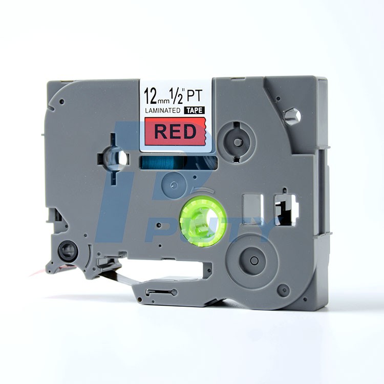 Nhãn in TZ2-431 tiêu chuẩn - Chữ đen trên nền Đỏ 12mm