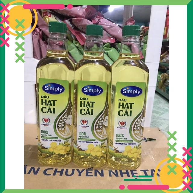Dầu ăn Simply đậu nành và dầu gạo 1L