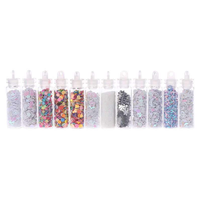 Set 12 lọ phụ kiện trang trí móng tay đa năng DIY