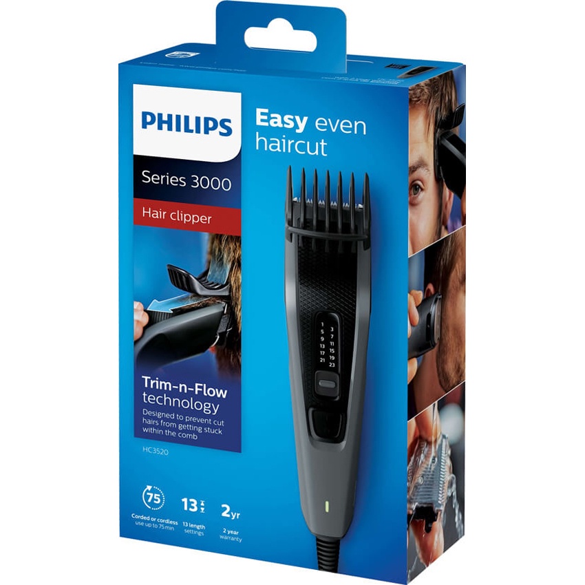 Tông Đơ Cắt Tóc, Máy Tạo Kiểu Tóc Nam Philips HC3520  - Hàng Chính Hãng - Bảo Hành 24 Tháng