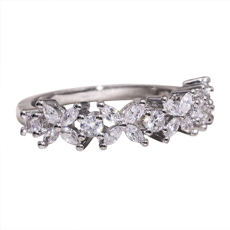Nhẫn Cưới Mạ Bạc S925 Hình Bướm Đính Đá Sapphire Sang Trọng