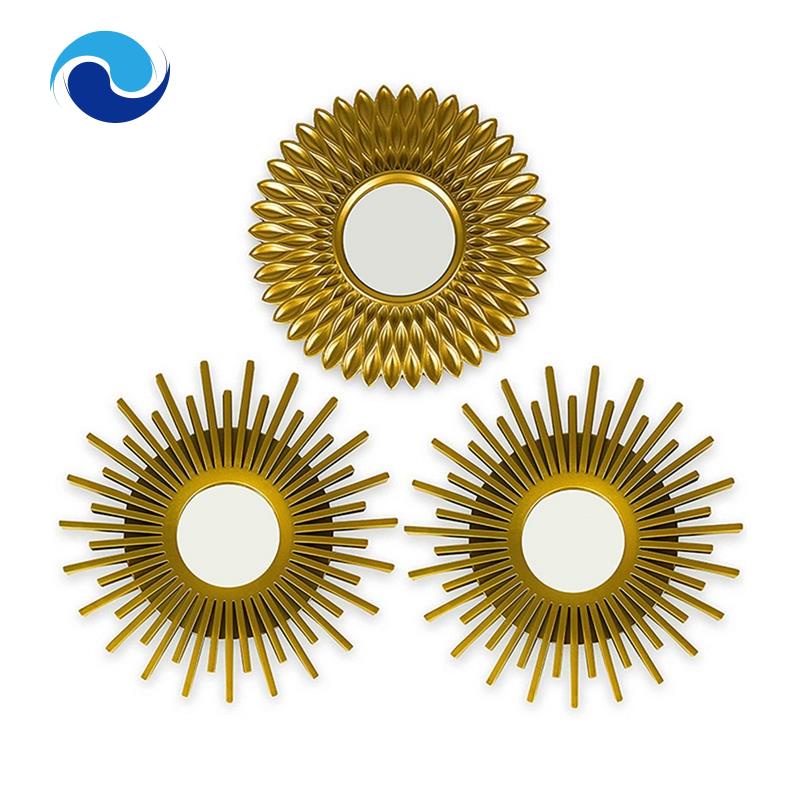 Bộ 3 Gương Dán Tường Tráng Gương Màu Vàng Trang Trí Nhà Ở