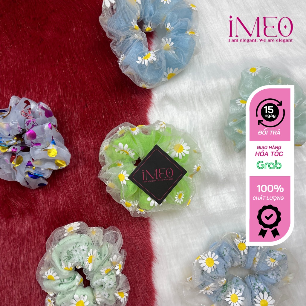 Cột tóc scunchies, scrunchies to trơn 1 lớp HOA CÚC IMEO 013