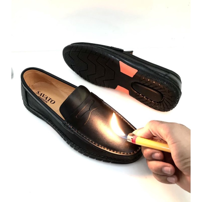 Giày lười nam da bò nguyên tấm.kiểu dáng trẻ trung.mã M01.đế cao su mềm.màu đen. mẫu mới nhất hiện nay