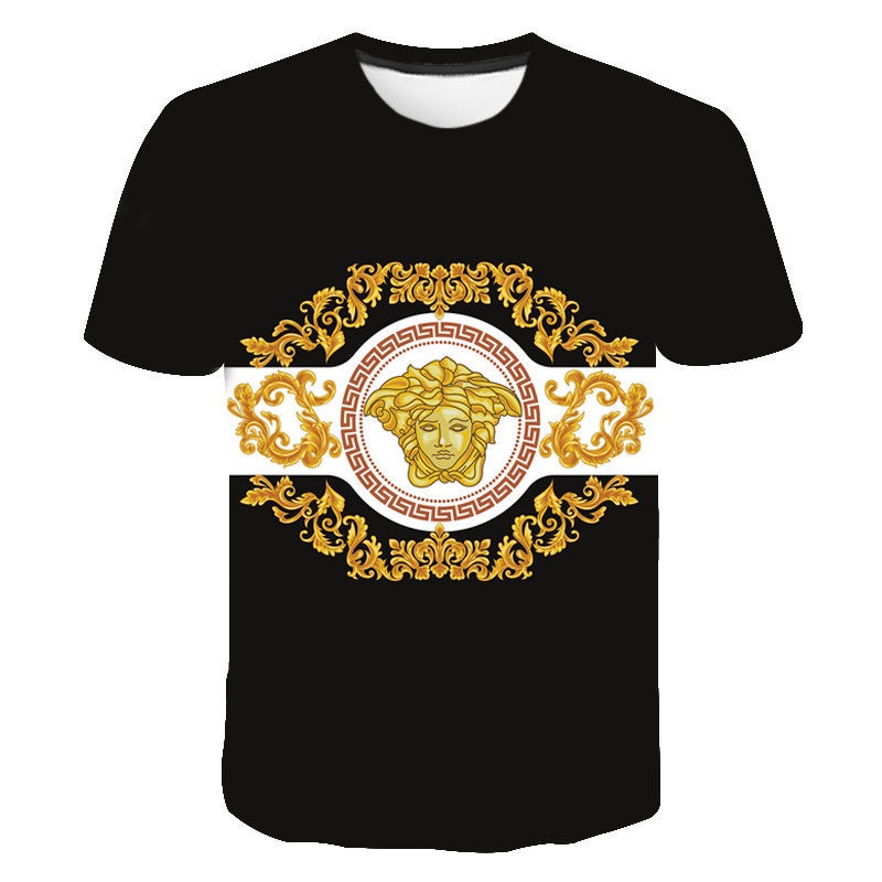 Áo Thun Tay Ngắn In Logo Versace Thời Trang Mùa Hè Cho Nam Và Nữ