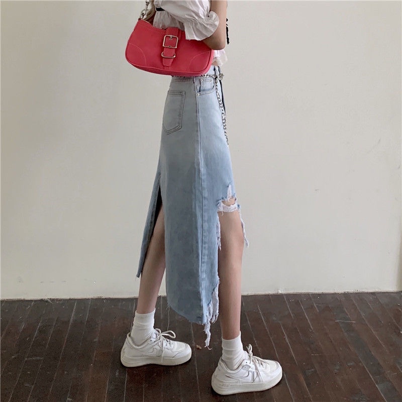 CHÂN VÁY JEANS RÁCH