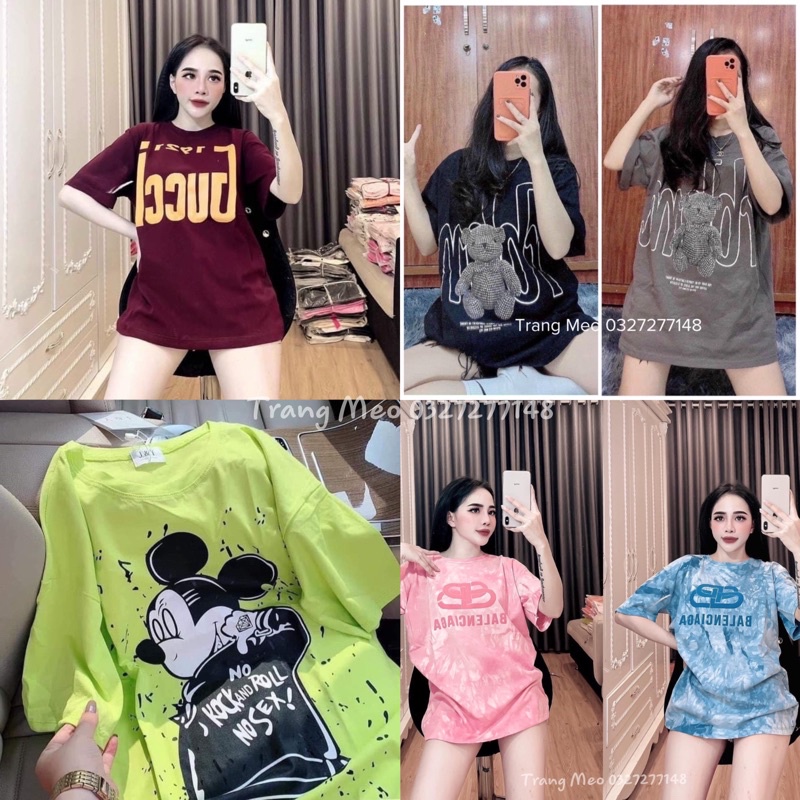 Áo Phông QC Tay Lỡ Giấu Quần Chất Đẹp Giá Rẻ, Áo Thun Nữ Form Rộng Chùm Mông | BigBuy360 - bigbuy360.vn