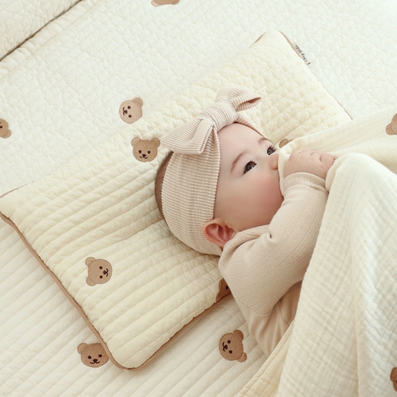 Gối nằm sơ sinh điều hoà cho bé phong cách Hàn Quốc - Hàng loại 1