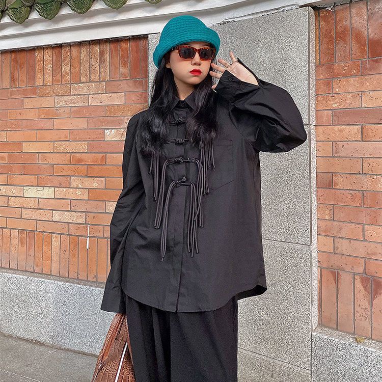 Áo Sơ Mi Nữ Dài Tay Cài Nút Thiết Kế Mới Phong Cách Hàn Quốc Dễ Phối Đồ