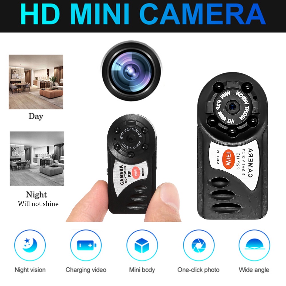 Camera Mini Q7 1080P P2P HD Wifi DV DVR Máy Ghi Hình IP Không Dây Với Chức Năng Hồng Ngoại/Quan Sát Ban Đêm/Báo Động Trong Tương Lai