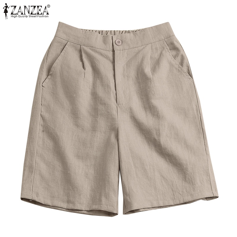 Quần short nữ ZANZEA lưng cao cài nút thời trang Hàn Quốc xinh xắn