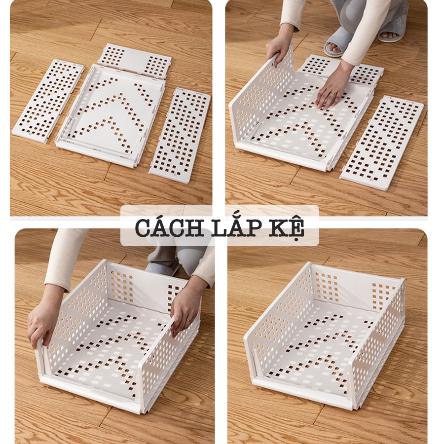 Kệ Chia Ngăn Tủ Quần Áo, Khay Đựng Đồ Gấp Gọn, Hộp Đựng Quần Áo Tối Giản Cao Cấp Q007